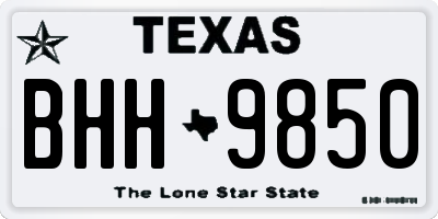 TX license plate BHH9850