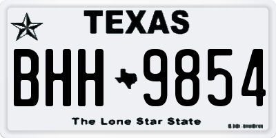 TX license plate BHH9854
