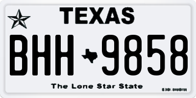 TX license plate BHH9858