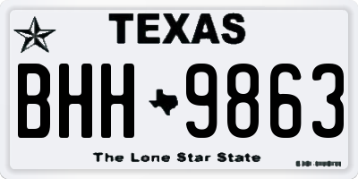 TX license plate BHH9863