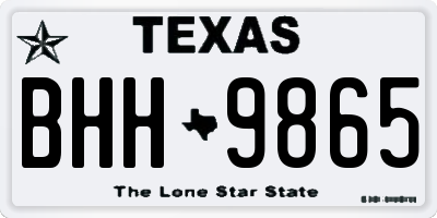 TX license plate BHH9865