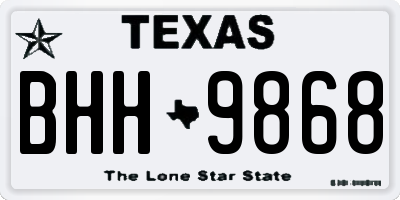 TX license plate BHH9868