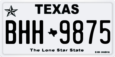 TX license plate BHH9875