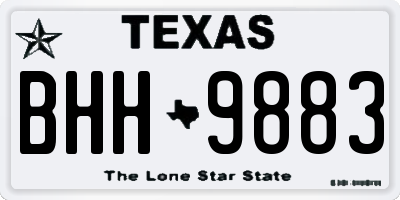 TX license plate BHH9883