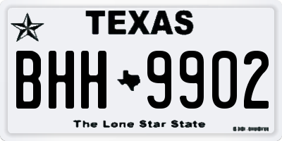 TX license plate BHH9902