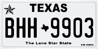 TX license plate BHH9903
