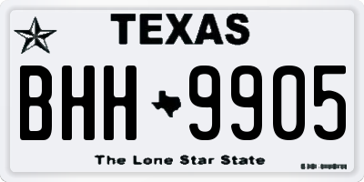 TX license plate BHH9905