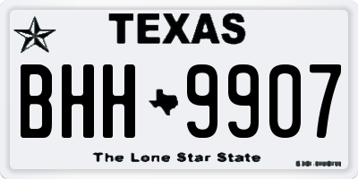 TX license plate BHH9907