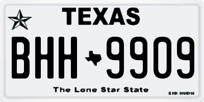 TX license plate BHH9909