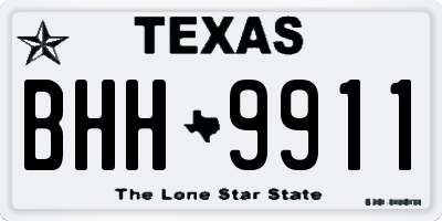 TX license plate BHH9911
