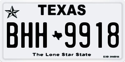 TX license plate BHH9918