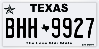TX license plate BHH9927