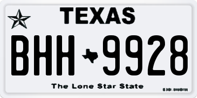 TX license plate BHH9928