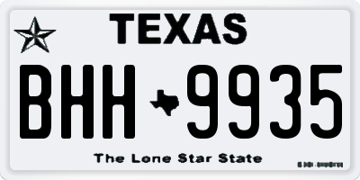 TX license plate BHH9935