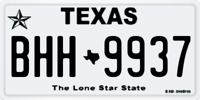 TX license plate BHH9937
