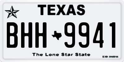 TX license plate BHH9941