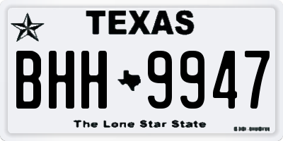 TX license plate BHH9947