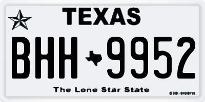TX license plate BHH9952