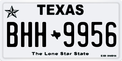 TX license plate BHH9956