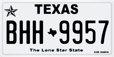 TX license plate BHH9957