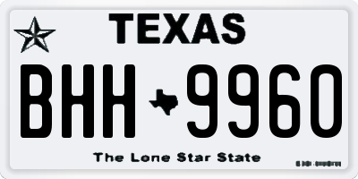 TX license plate BHH9960