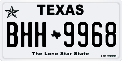 TX license plate BHH9968