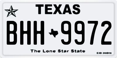 TX license plate BHH9972