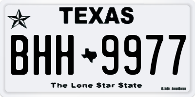 TX license plate BHH9977