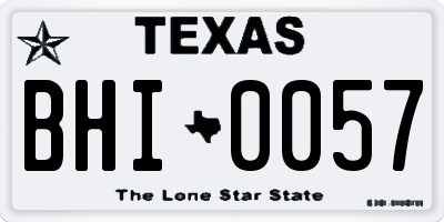 TX license plate BHI0057