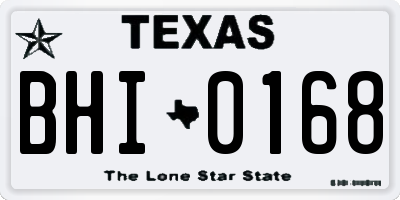 TX license plate BHI0168