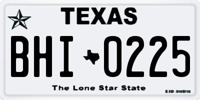 TX license plate BHI0225