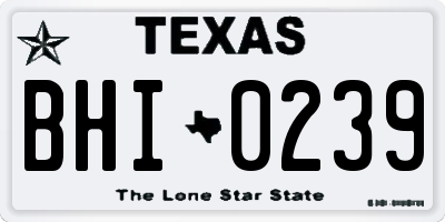 TX license plate BHI0239