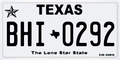 TX license plate BHI0292