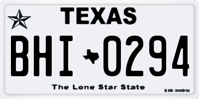 TX license plate BHI0294