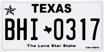 TX license plate BHI0317