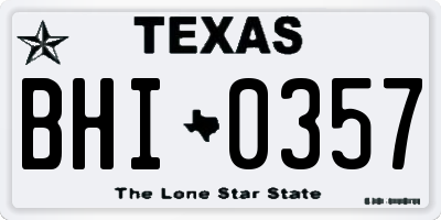 TX license plate BHI0357