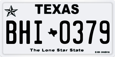 TX license plate BHI0379