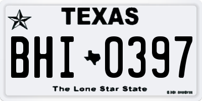 TX license plate BHI0397
