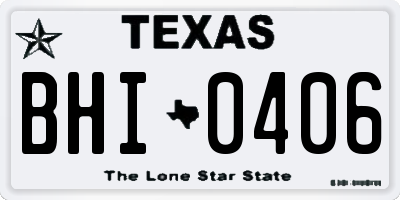 TX license plate BHI0406
