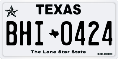 TX license plate BHI0424