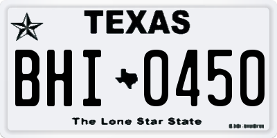 TX license plate BHI0450