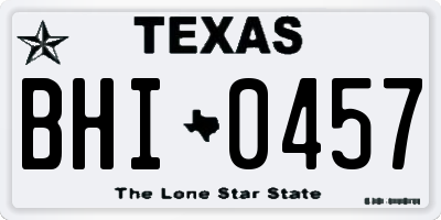 TX license plate BHI0457