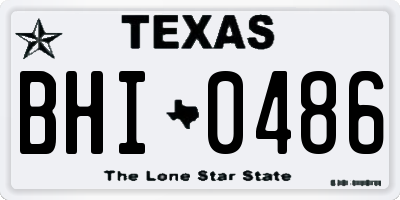 TX license plate BHI0486