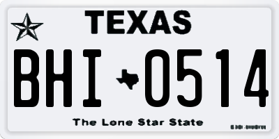 TX license plate BHI0514