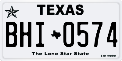 TX license plate BHI0574