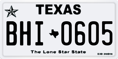 TX license plate BHI0605