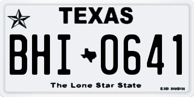 TX license plate BHI0641