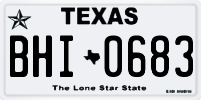 TX license plate BHI0683