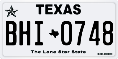 TX license plate BHI0748