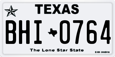 TX license plate BHI0764